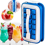 Форма для льда Ice Cube Tray / форма для охлаждения напитков / контейнер для льда и воды с ручками Изумрудная, фото 9