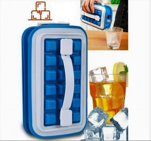 Форма для льда Ice Cube Tray / форма для охлаждения напитков / контейнер для льда и воды с ручками Синяя - фото 1 - id-p201781374