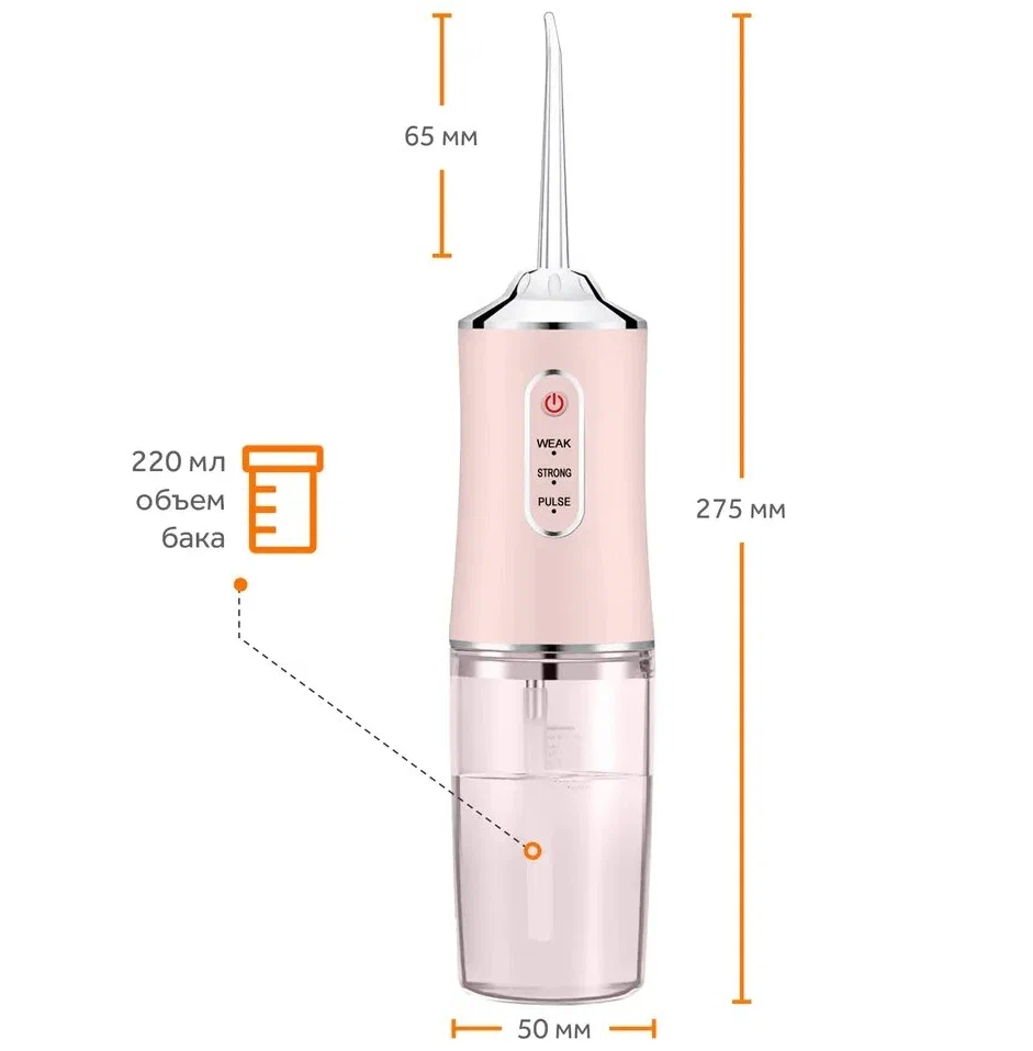 Ирригатор (флоссер) для гигиены полости рта Oral Irrigator 4 сменные насадки Зеленый - фото 7 - id-p154998621