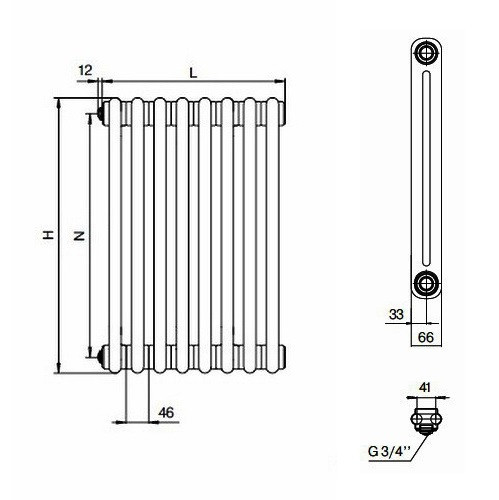 Радиатор стальной трубчатый Rifar Tubog TUB 2180-06-D1-AN [6 секций] - фото 3 - id-p201782805