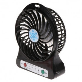 Мини вентилятор USB Fashion Mini Fan, 3 скорости обдува (заряжается от USB) Черный