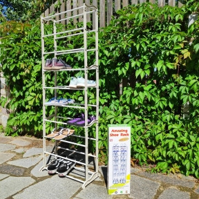 Полка для обуви металлическая (органайзер обувница) Amazing Shoe Rack,  30 пар - 10 полок Белая