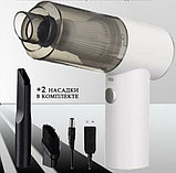 Портативный вакуумный мини пылесос для авто и дома 2 in 1 Vacuum Cleaner (2 насадки) Черный, фото 8