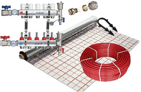 КОМПЛЕКТ ДЛЯ ВОДЯНОГО ТЕПЛОГО ПОЛА НА 15м2/ 30 м2/ 50 м2/ 75 м2/ 100 м2/130 м2