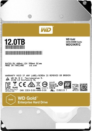 Жесткий диск WD Gold 12TB WD121KRYZ - фото 1 - id-p201793700