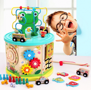 NEW Развивающая деревянная игрушка Winding bead toy series (бизиборд, пальчиковый лабиринт, рыбалка)