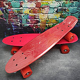 Скейтборд Пенни Борд (Penny Board) однотонный, матовые колеса 2 дюйма (цвет микс), до 60 кг.  Голубой, фото 10