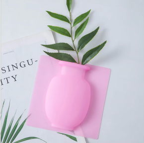 Настенная силиконовая ваза для цветов Magic Vase, многоразовая (без клея, гипоаллергенный материал) Розовая - фото 1 - id-p147887279