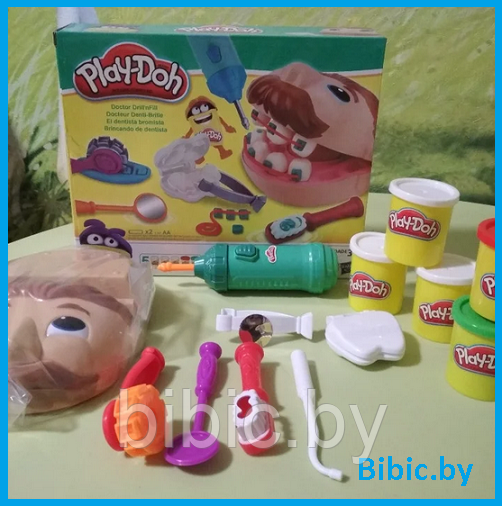 Мистер Зубастик Play-Doh, детский игровой набор пластилин для творчества Плей до для лепки стоматолог - фото 1 - id-p81494242