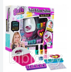 Детская косметика набор для ногтей, детский маникюрный набор Nail Glam Salon с сушкой ноготки, декоративная - фото 2 - id-p201798771
