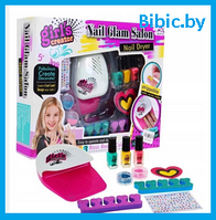 Детская косметика набор для ногтей, детский маникюрный набор Nail Glam Salon с сушкой ноготки, декоративная
