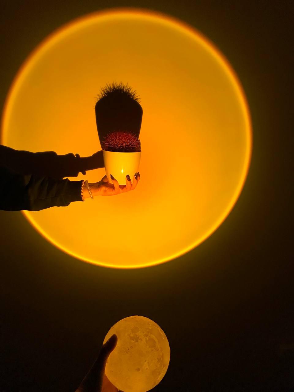 Ночник-светильник ЛУНА (MOON) с эффектом заката (sunset) 12 см+ подарок - фото 10 - id-p197173231