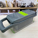 Многофункциональная ручная овощерезка терка Vegetable Chopper, 8 насадок (мультислайсер), фото 3