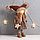Кукла интерьерная "Девочка в коричневой шубке и шапке со звёздочкой" 20х11х47 см, фото 2