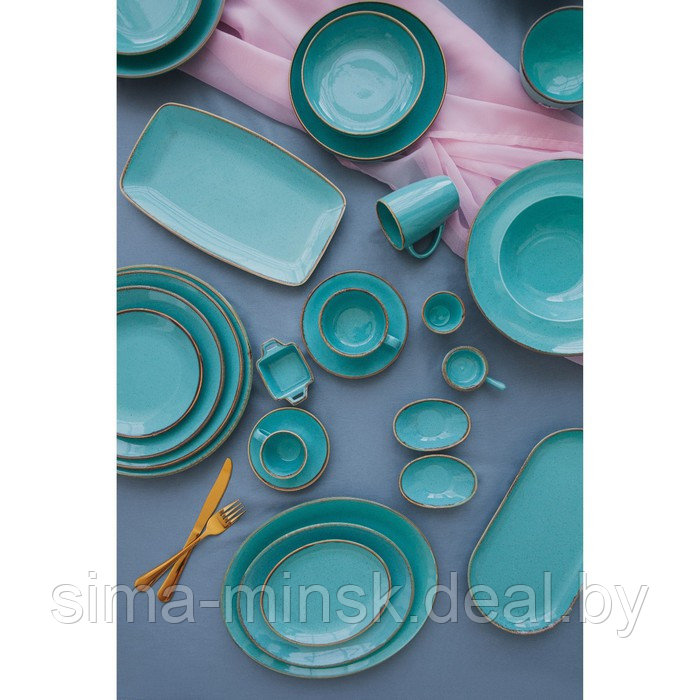 Чашка чайная Turquoise, 250 мл, фарфор, цвет бирюзовый - фото 4 - id-p201800676