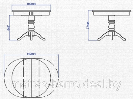 Круглый раздвижной стол Прометей из массива ольхи (тон Орех) - фото 6 - id-p153863273