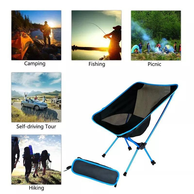 Стул туристический складной Camping chair для отдыха на природе Синий - фото 4 - id-p181603555