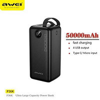 Внешний аккумулятор (Power Bank) Awei P36K на 50000 мА · ч с цифровым светодиодным дисплеем