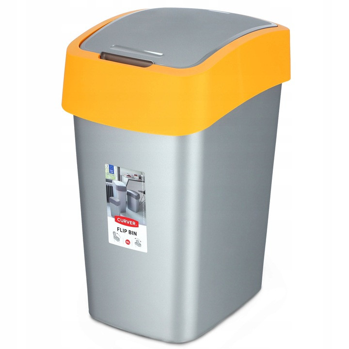 Контейнер для мусора Flip Bin 10L оранжевый - фото 6 - id-p110266323