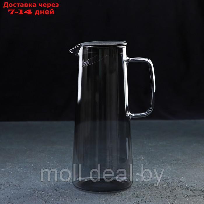 Набор питьевой Magistro "Дарк", 5 предметов: кувшин 1,35 л, 4 стакана 320 мл, цвет тёмно-серый - фото 2 - id-p201776789