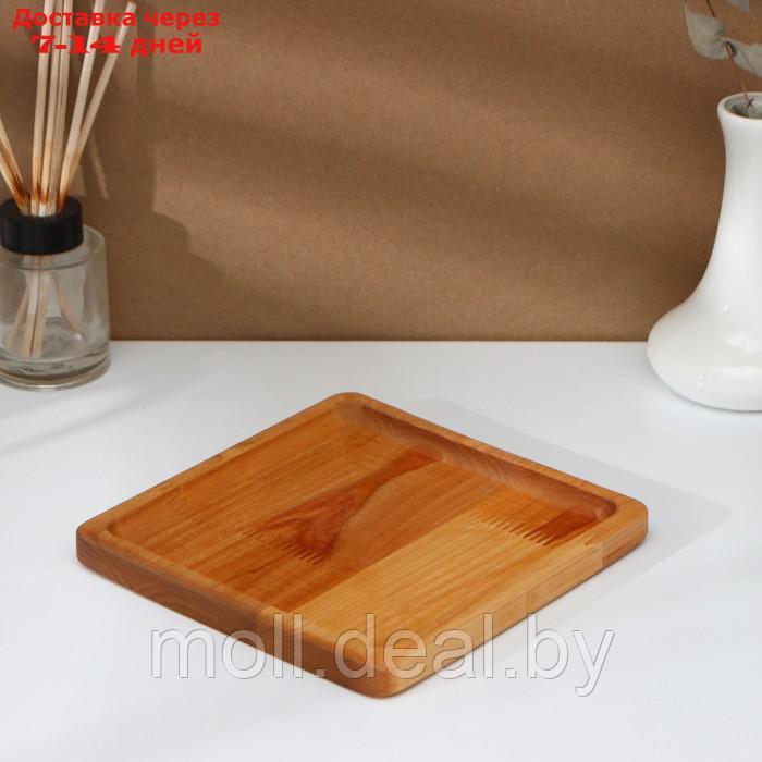 Тарелка "Классика", 19×19×1,8 см, пропитана минеральным маслом, берёза - фото 3 - id-p201775828