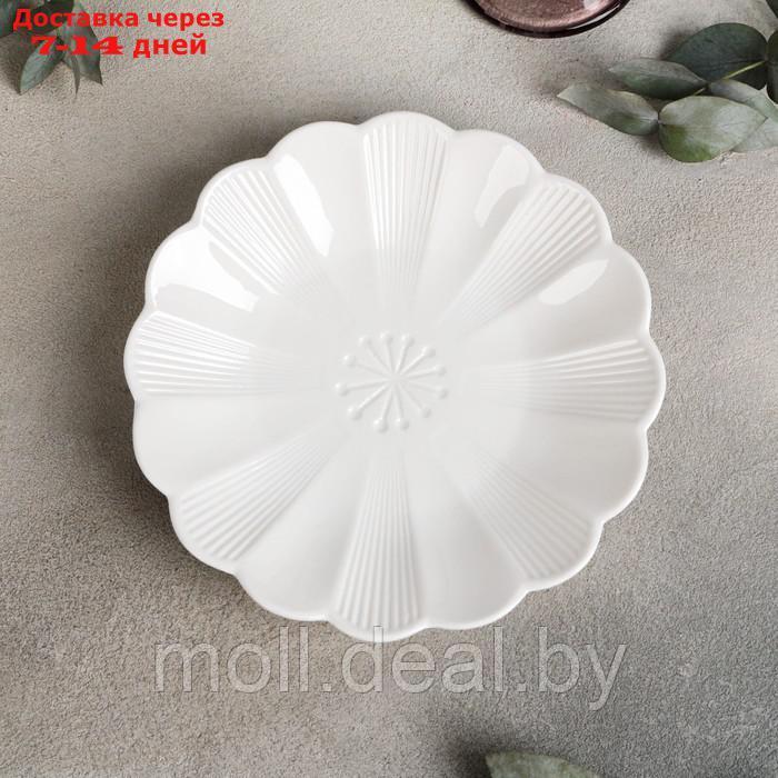 Тарелка пирожковая Magistro "Ромашка", 18,5 см, фарфор, цвет белый - фото 1 - id-p201776831