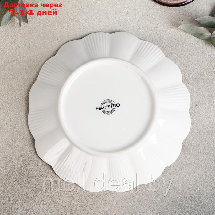 Тарелка пирожковая Magistro "Ромашка", 18,5 см, фарфор, цвет белый - фото 3 - id-p201776831
