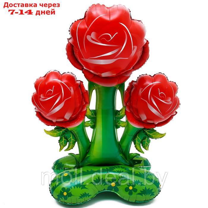 Шар фольгированный 63" Букет красных роз", на подставке
