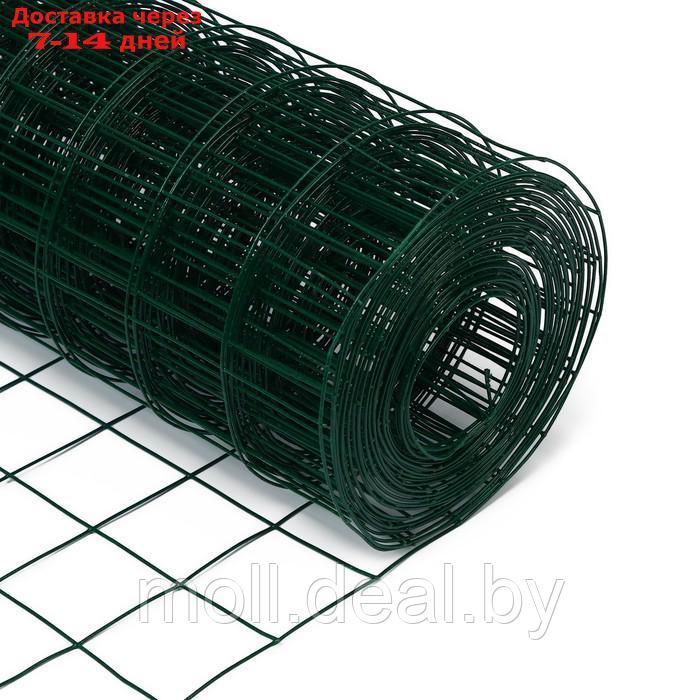 Сетка сварная с ПВХ покрытием, 10 × 1 м, ячейка 50 × 50 мм, d = 1 мм, металл, Greengo - фото 1 - id-p201776882
