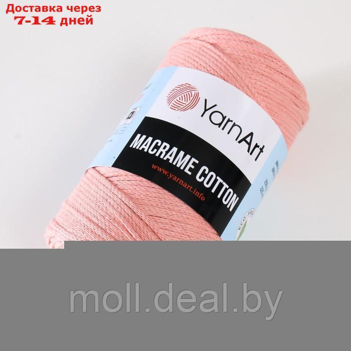 Пряжа "Macrame Cotton" 20% полиэстер, 80% хлопок 225м/250гр (767 розовая пудра) - фото 2 - id-p201775934