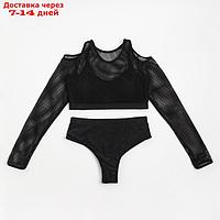Купальник женский"Sport" раздельный MINAKU цвет чёрный, размер 44