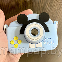 Детский цифровой фотоаппарат Микки Маус (голубой) с селфи-камерой и играми