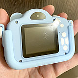Детский цифровой фотоаппарат Микки Маус (голубой) с селфи-камерой и играми, фото 2