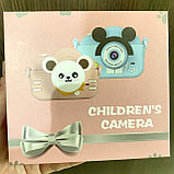 Детский цифровой фотоаппарат Микки Маус (голубой) с селфи-камерой и играми, фото 4