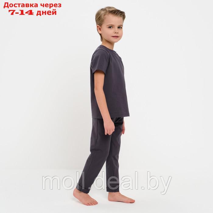 Пижама для мальчика (футболка, брюки) MINAKU цвет графит, рост 110 - фото 3 - id-p201774068