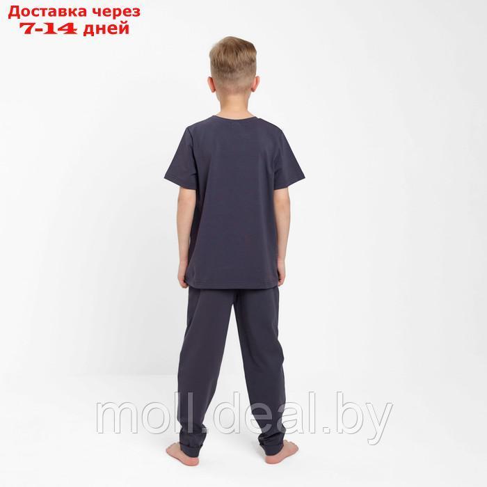Пижама для мальчика (футболка, брюки) MINAKU цвет графит, рост 110 - фото 4 - id-p201774068