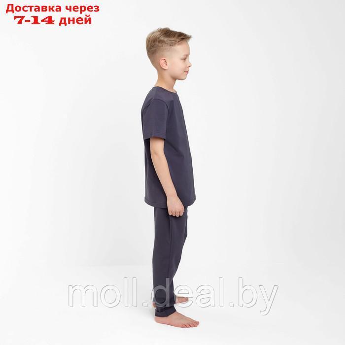 Пижама для мальчика (футболка, брюки) MINAKU цвет графит, рост 134 - фото 3 - id-p201774083