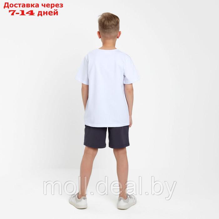 Комплект для мальчика (футболка, шорты) MINAKU цвет белый/графит, рост 98 - фото 3 - id-p201774084