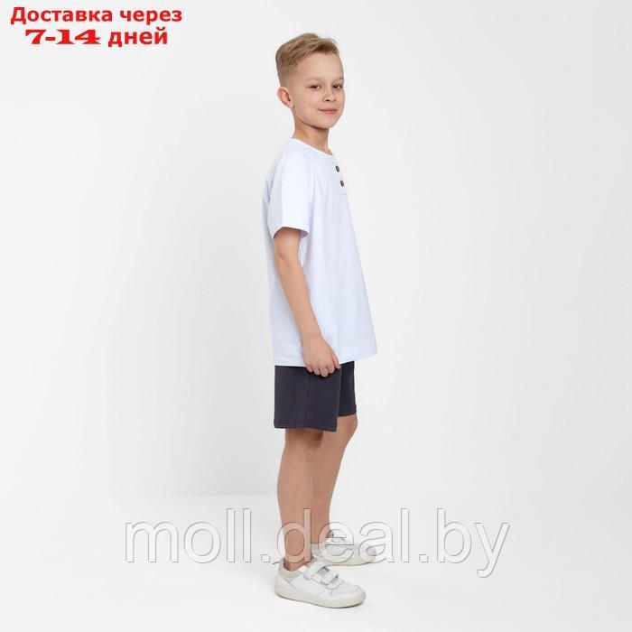 Комплект для мальчика (футболка, шорты) MINAKU цвет белый/графит, рост 98 - фото 4 - id-p201774084