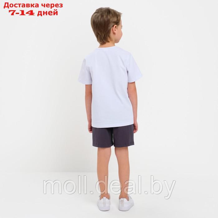 Комплект для мальчика (футболка, шорты) MINAKU цвет белый/графит, рост 116 - фото 4 - id-p201774122