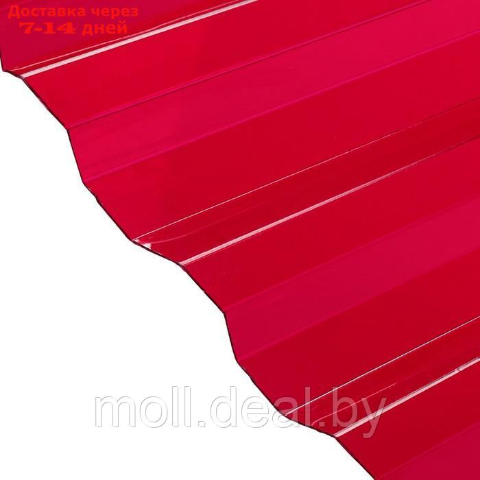 Поликарбонат монолитный, кровельный, трапеция 0,8 мм, 1,05х2м, гранат (красный) - фото 2 - id-p201773267