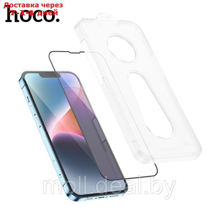 Защитное стекло Hoco для iPhone 14 Plus/13 Pro Max, с рамкой для установки, полный клей - фото 2 - id-p201775267