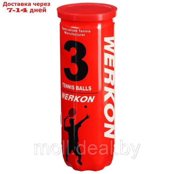 Мяч для большого тенниса WERKON 989, с давлением, набор 3 шт - фото 1 - id-p201777279