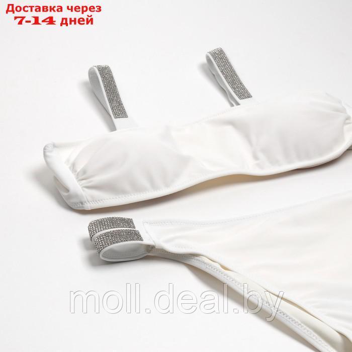 Купальник женский раздельный MINAKU со стразами цвет белый, размер 44 - фото 9 - id-p201777318