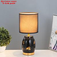 Настольная лампа "Дженн" E27 40Вт чёрно-золотой 16х16х35 см