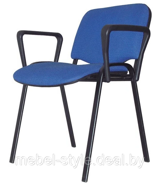 Кресло ИСО блек с подлокотниками для посетителей, офиса и дома, стул ISO Black ARM ткань калгари) - фото 1 - id-p201806819