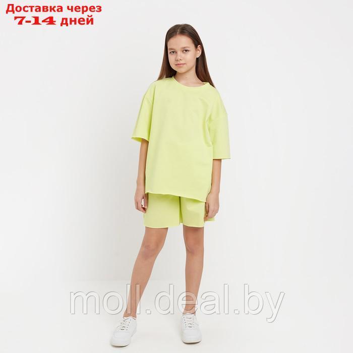 Комплект для девочки (футболка, шорты) MINAKU цвет лимонный, рост 110 - фото 1 - id-p201773446