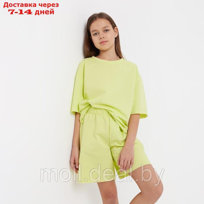 Комплект для девочки (футболка, шорты) MINAKU цвет лимонный, рост 110 - фото 5 - id-p201773446