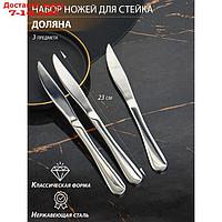 Набор ножей для стейка Доляна, h=23 см, толщина 5 мм, 410 сталь, 3 шт