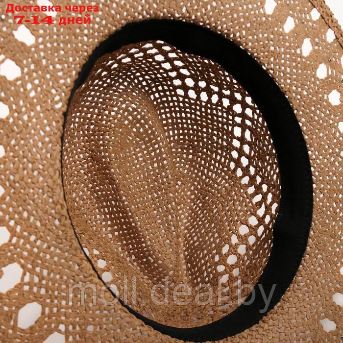 Шляпа с декором MINAKU цвет коричневый, р-р 56-58 - фото 5 - id-p201776462